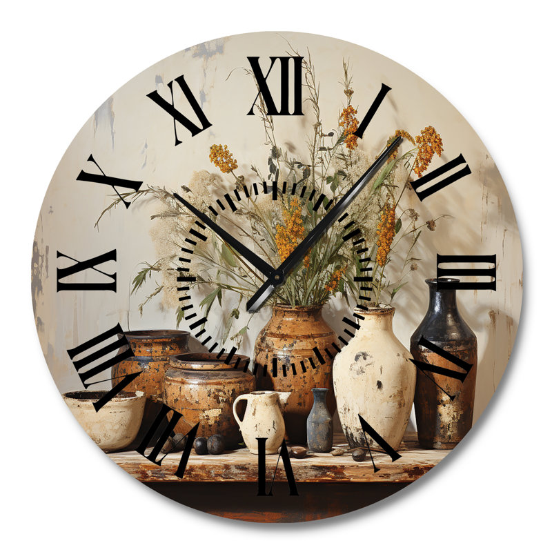 Horloge murale brune, Grand