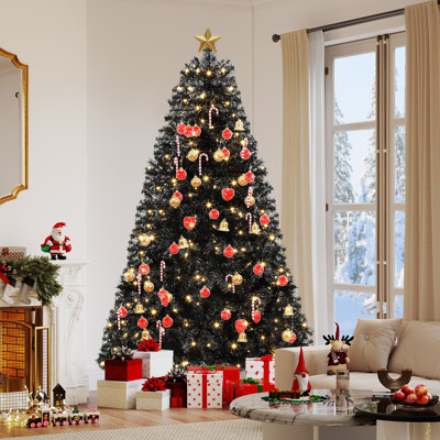 Pre-Lit Black Halloween Artificial Christmas Tree