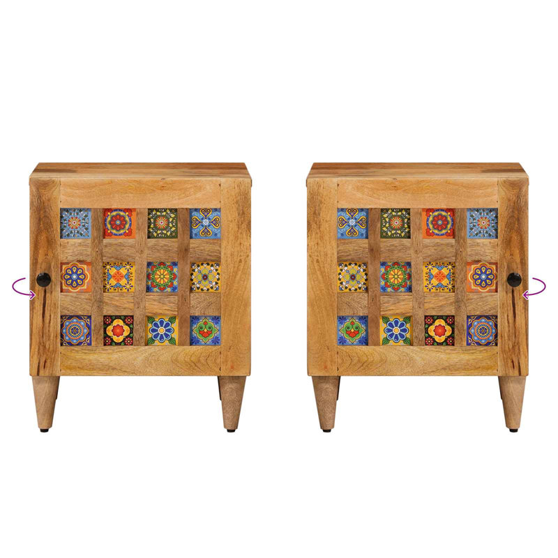 40cm W Solid Wood Bedside Table