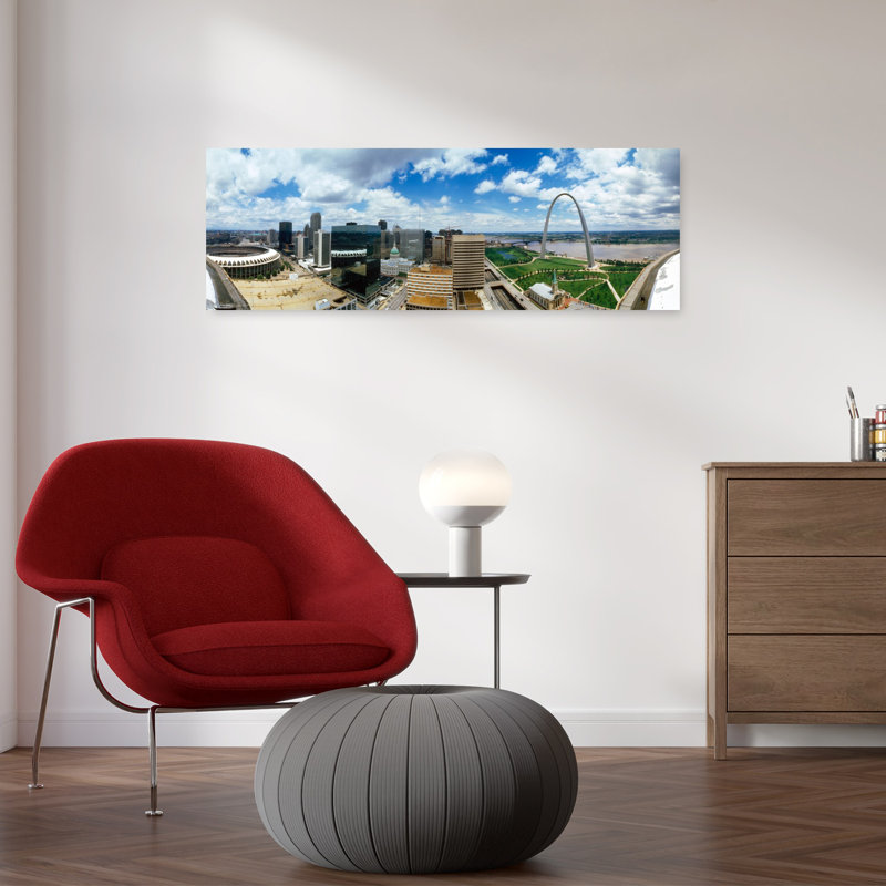 Buildings In A City Gateway Arch St. Louis Missouri USA by Mark Segal - Wrapped Canvas Panoramic Print