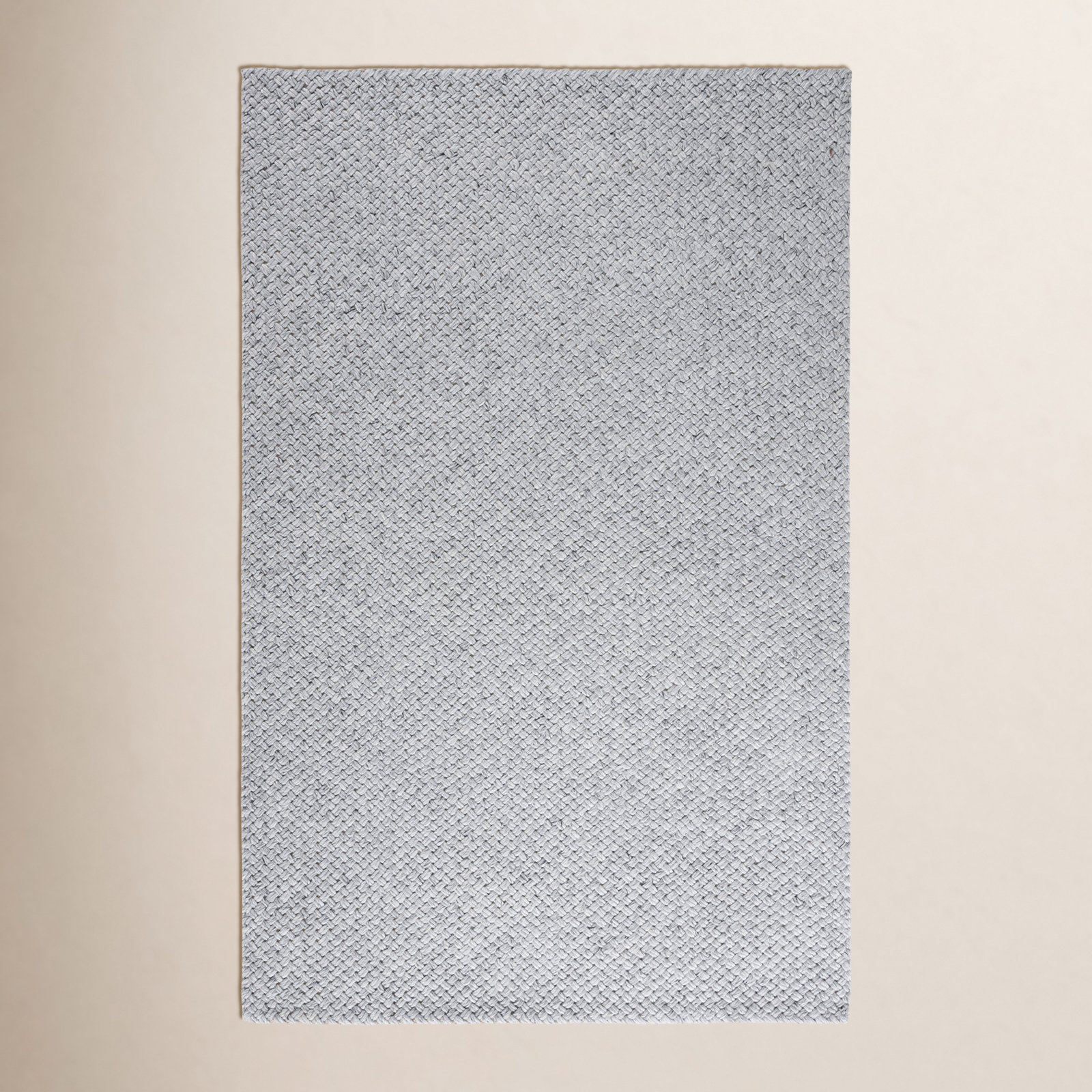 Lauren Lauren Ralph Lauren Handwoven Pet Cotton Solid Color Rug in Silver, Rectangle 4' x 6'