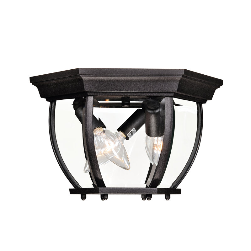 Plafonnier d'extérieur 3 lumières Meridian en noir, Noir