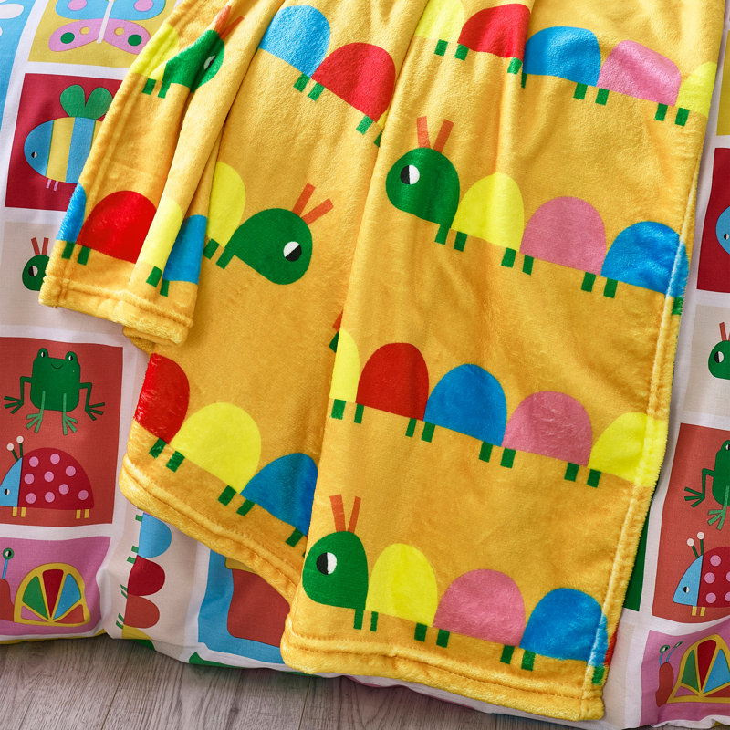 Curious Caterpillar Cosy Fleece Blanket Throw