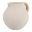 Élégant vase de poterie avec poignée en rotin tissé pour la décoration intérieure - Grand vase élégant pour table, cuisine ou salle à manger - Ivoire et blanc