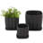 Cole And Grey 3 Piece Ceramic Ribbed Planter With Attached Saucer Set-1050279592