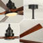 Karlena 52" Black Ceiling Fan with Light Dimmable 3CCT Quiet Reversible Motor Remote Control-2051109824