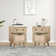 Oak 360° Swivel Nightstand  Bedside Table With Rotating Storage (Set Of 2)