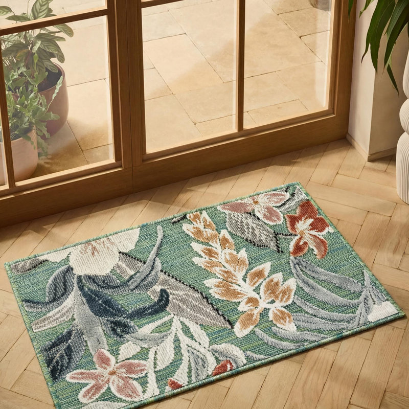 Rectangle Floral Indoor / Outdoor Area Rug, Rectangle 160 x 230 cm