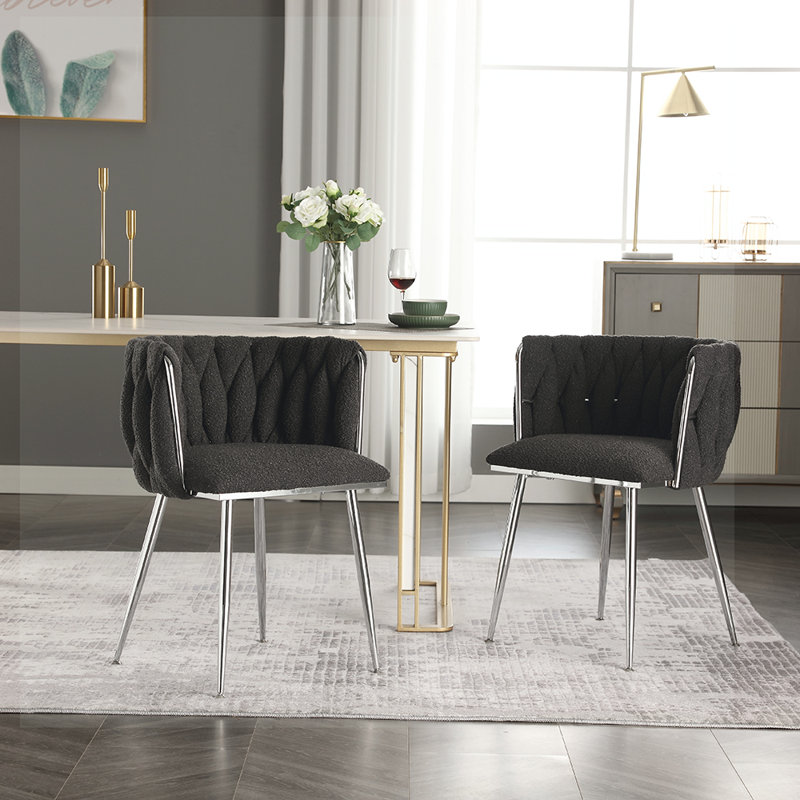 Fauteuil de 21,26 po de large Valeen, Bouclé noir