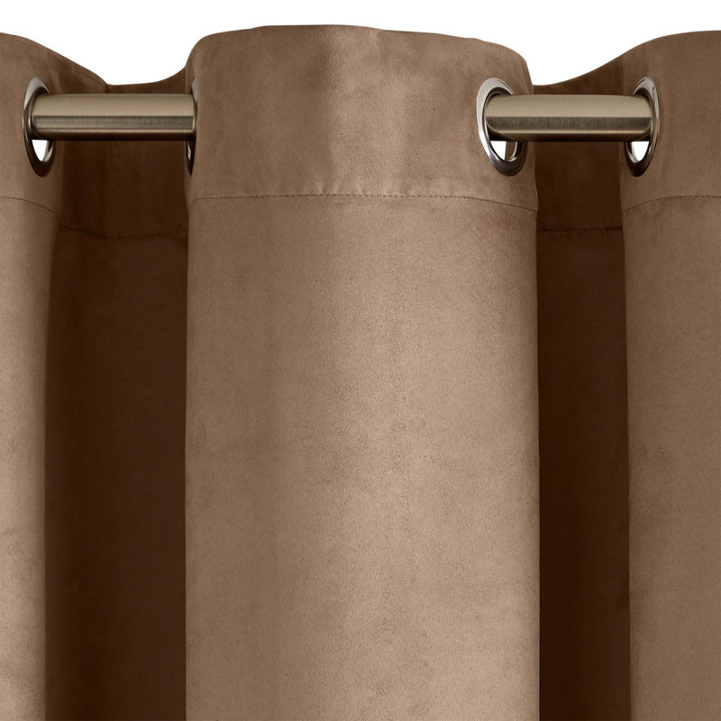 Room Darkening Curtain Single Panel, Taupe, Width 200 x Drop 280cm