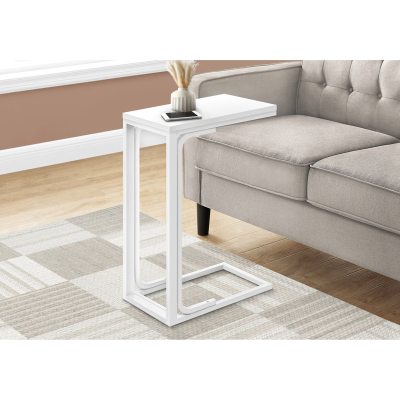 Table de bout blanche pour le salon - Une collation moderne stable et avant-gardiste qui se range facilement sous les meubles