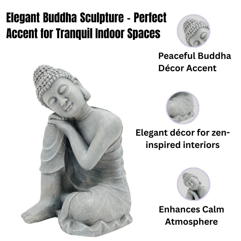 Elegant Ilan Buddha Statue Sitting Pose – Resin Sculpture for Indoor or Outdoor Home and Garden Display