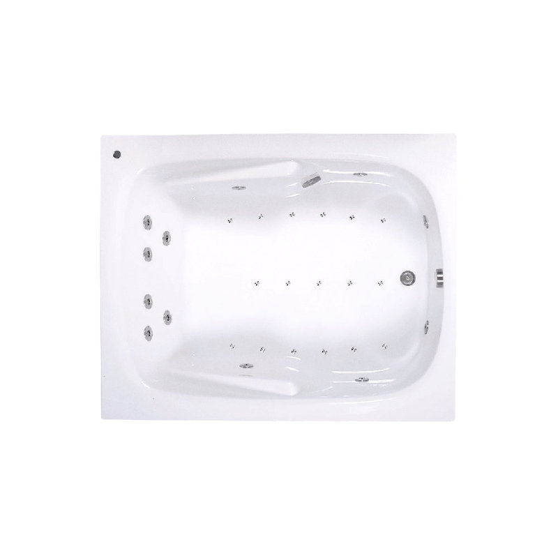 60" L x 48" W Alcove Combination Acrylic Bathtub With Removable Acrylic Skirt in White, Left