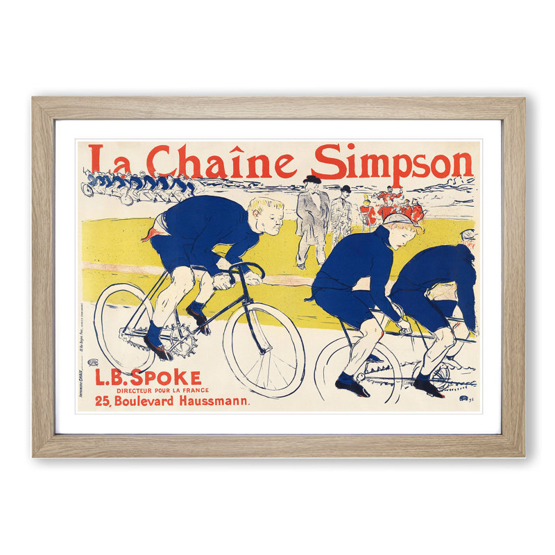 The Simpson Chain by Henri de Toulouse-Lautrec - Framed Print, 27cm H x 36cm W x 2cm D, Oak Framed