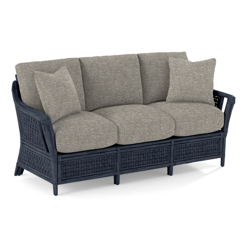 Boca 78'' Upholstered Sofa, Basic Grey, Navy