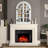 Farmhouse Wood Wall Mirror Window Mirror with Opening Doors, Solid Wood Frame Wall Mirror, 1:1 HD Shatterproof Glass, Decorative Wall Mirror for Living Room, Bedroom, Entryway-231419565-230601976