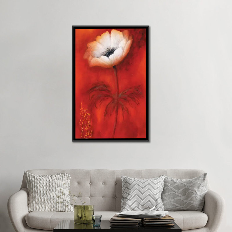 «Anemone I», reproduction sur toile, H 26 po x l 18 po x P 1,5 po, Toile encadrée noire, Pas de tapis
