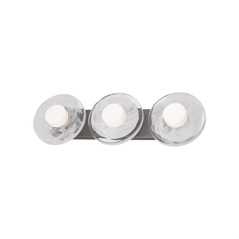 Fresco 34" Dimmable LED Bath Vanity & Wall Light With Artisanal Glass Shade, 3000K Color Temperature, Brushed Nickel