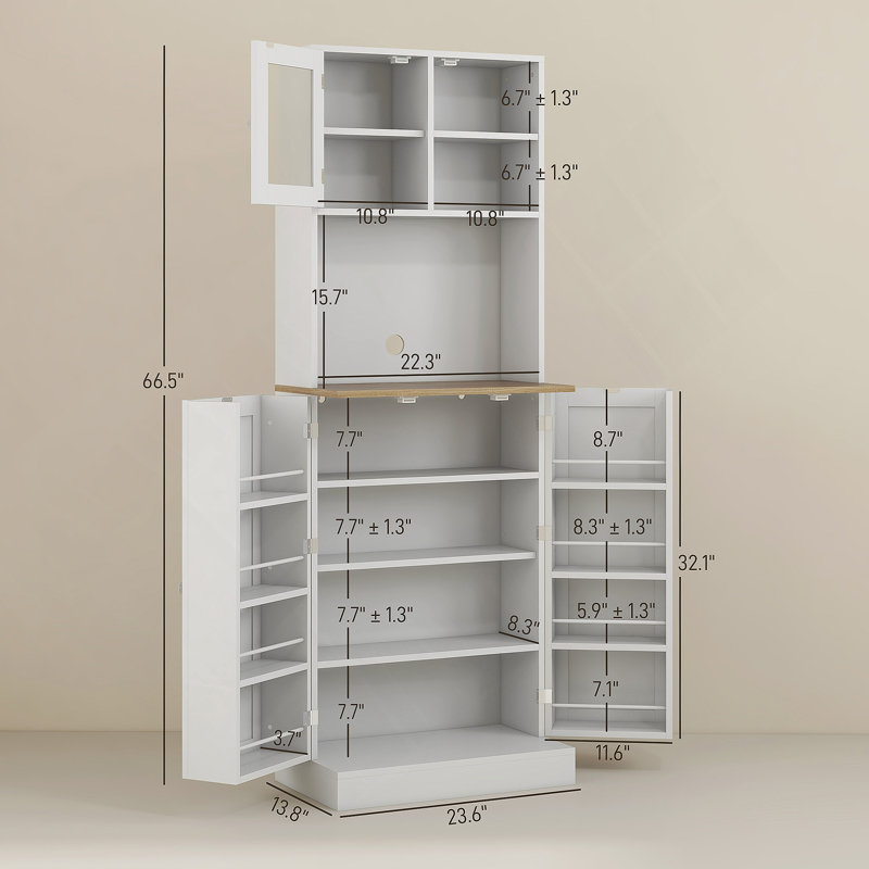 Armoire de rangement avec tablettes réglables, armoire de cuisine pour la maison