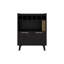 Armoire de bar de 40 po de hauteur avec six casiers à bouteilles, deux cabientets à deux portes, quatre tablettes, un salon, un porte-bouteilles et un cabaret Liquoar