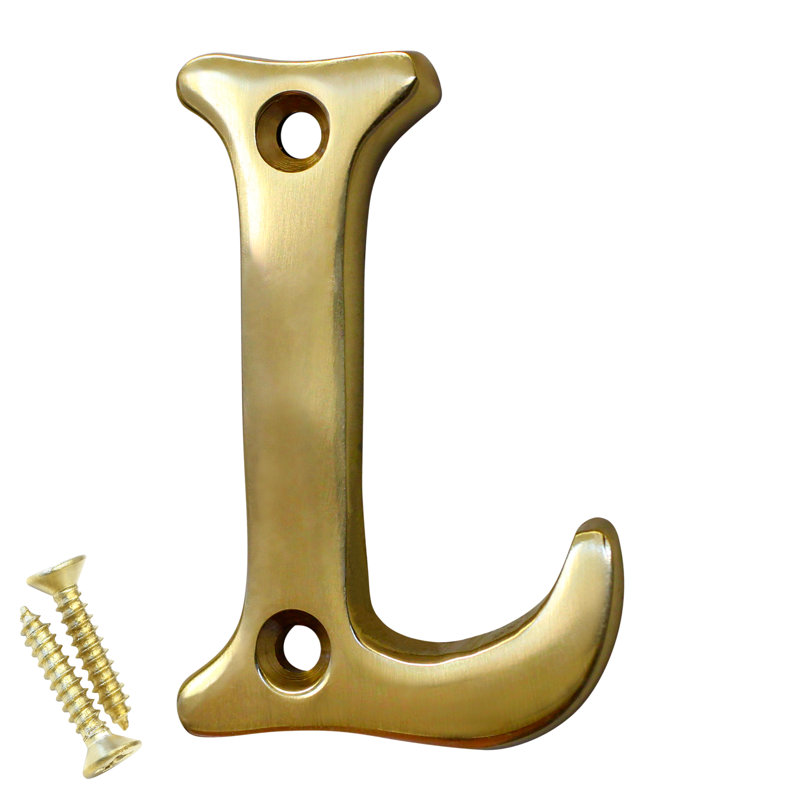 2'' H Brass House Letter, L, Polished Brass