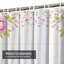 Rideau de douche imperméable à motif floral blanc rétro avec 12 crochets RoseNoir-126430477