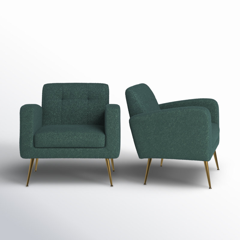 Fauteuil capitonné de 29 po de largeur Alixon, Boucle verte