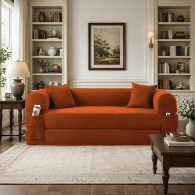 Convertible Sofa Bed Couch,80 Inch Boneless Couches For Living Room,Folding Sleeper Sofa Bed Queen With Storage,Corduroy Flod Out Couch Compressed Couch In A Box