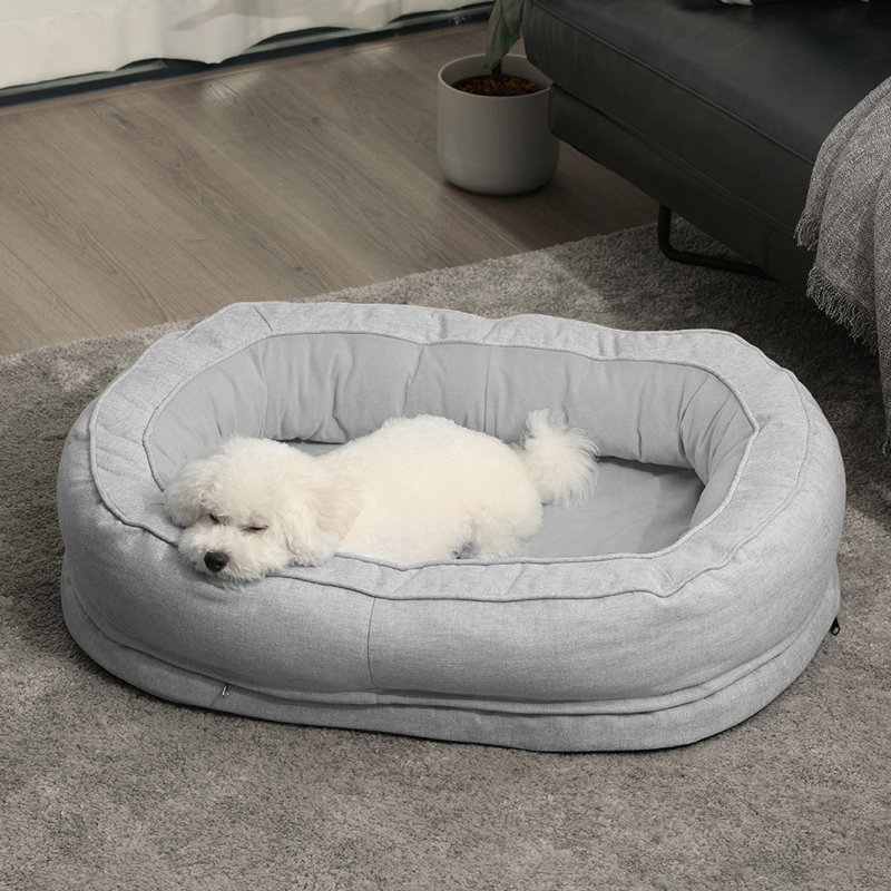  Lit lavable pour chien Donut, gris, taille M