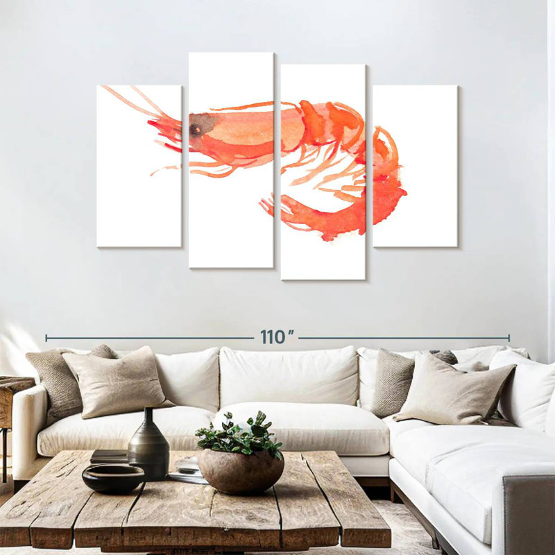 Brampt Orange Shrimp, 54" H x 84" W
