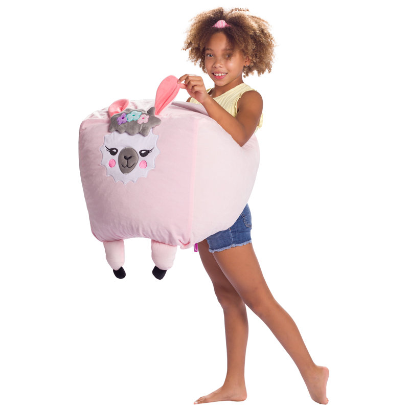 Petit fauteuil à billes Cozy Animal, H 18 po x l 18 po x P 18 po, Mélange de polyester rose lama