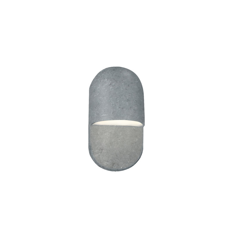 Bharath Hardwired Outdoor Flush Mount, Concrete, 10" H x 5" W x 4" D