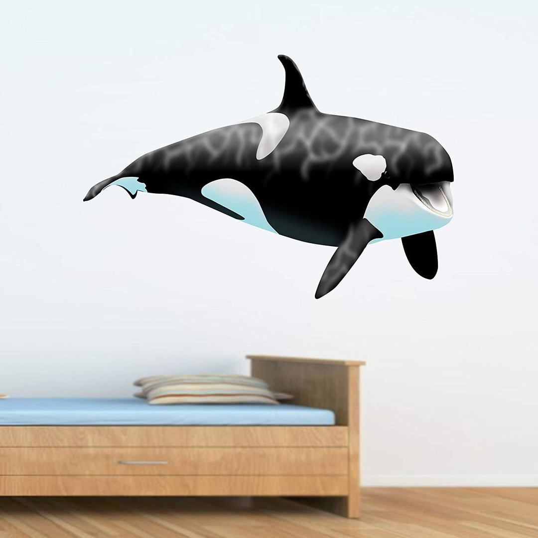 Giant Orca Whale Peel and Stick Killer Whale Ocean Wall Sticker Zoomie Kids 
