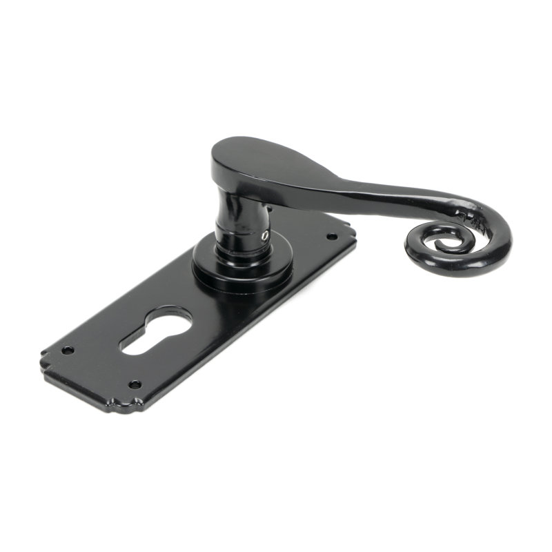 Monkeytail Lock Left Hand Door Handle, Black, Left