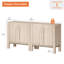 Table d'appoint WAMPAT 63'' L avec 4 portes et tablette réglable, grande table de rangement avec placard fermé pour salon, chambre et entrée-2038185698-2005617338