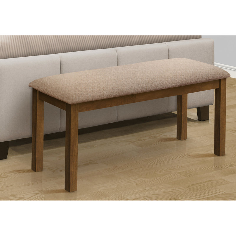 Upholstered Bench In Brown And Beige, 42" Rectangular For Casual Dining Transitional Beige Brown, Use