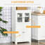 Armoire de rangement autoportante de 63 po avec garde-manger à 4 portes, tablette réglable pour la salle à manger et le salon, garde-manger à finition blanche,