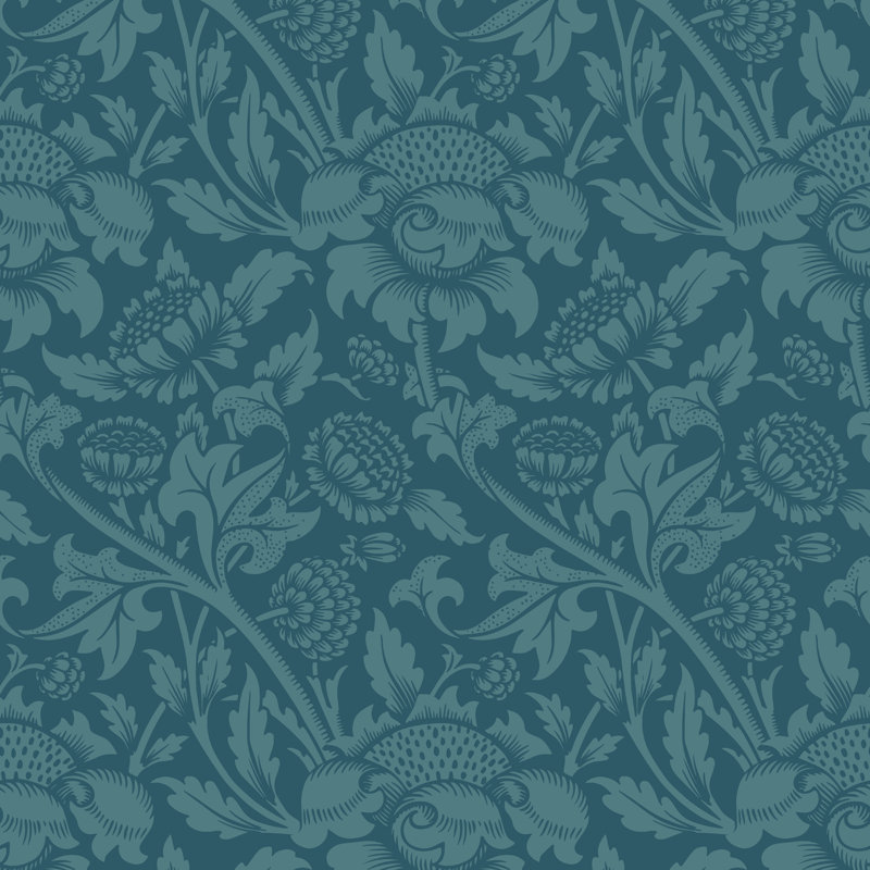 Cipriano 10m x 50cm Matte Wallpaper Roll, Teal