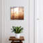Key cabinet for home, Opens to the right, 30x30x5, Black, Warm light and grass against the sky, 