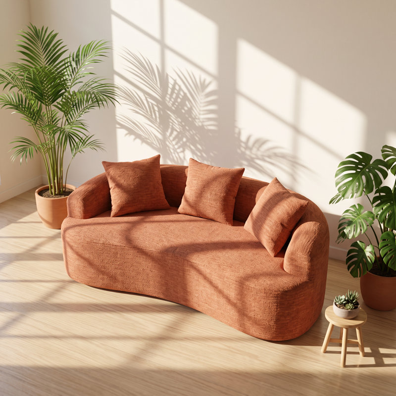 Upholstered 65 " Chenille Loveseat