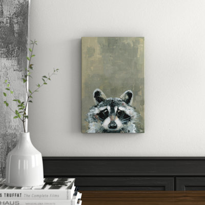 Look Raccoon Wrapped Canvas Painting