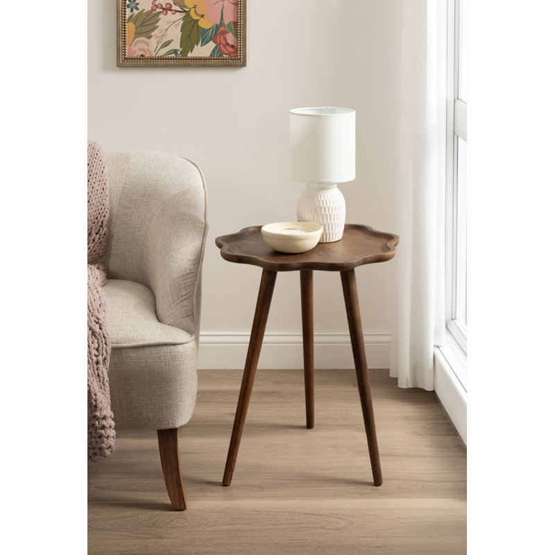 Table d'appoint Alezar, 24" H x 18.5" W x 18.5" D, Walnut/Walnut Brown