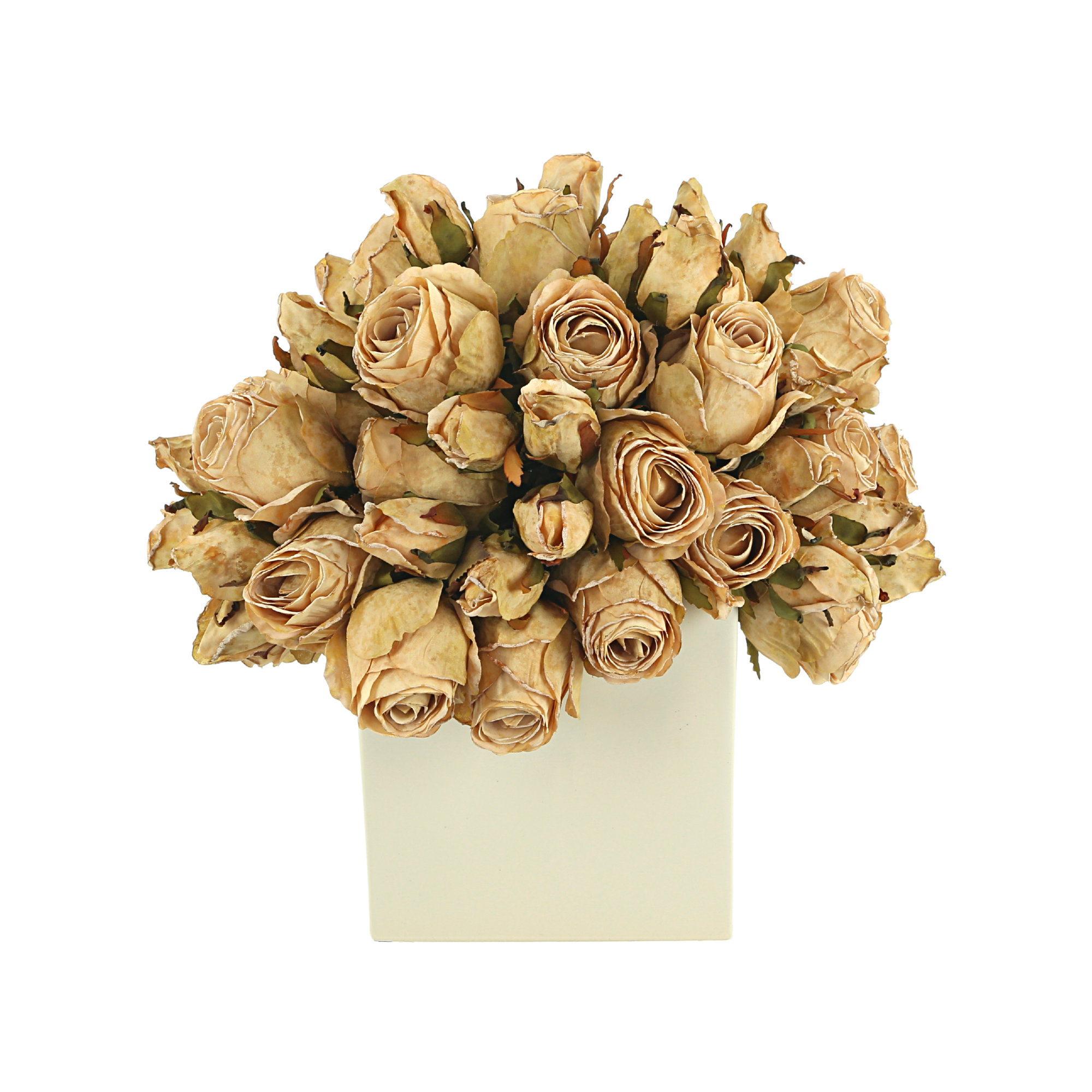 Primrue Dried Bundle Rose Floral Arrangement in Pot | Wayfair