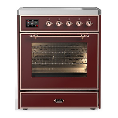 Cuisinière à induction ILVE Majestic III Series 30 po avec 4 éléments à induction (porte en verre)