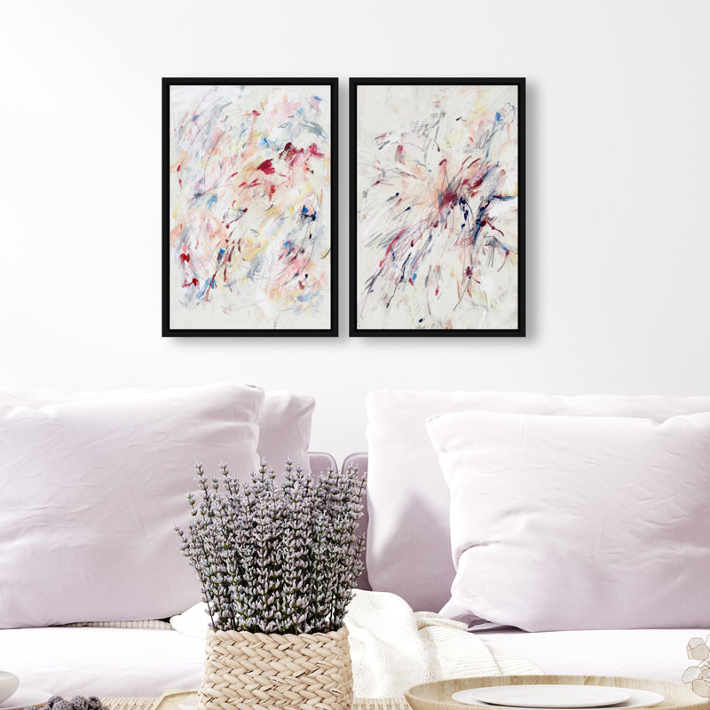 Feels Like Love Set Set by Oliver Gal, 92"H x 62"W, Black Floater Frame