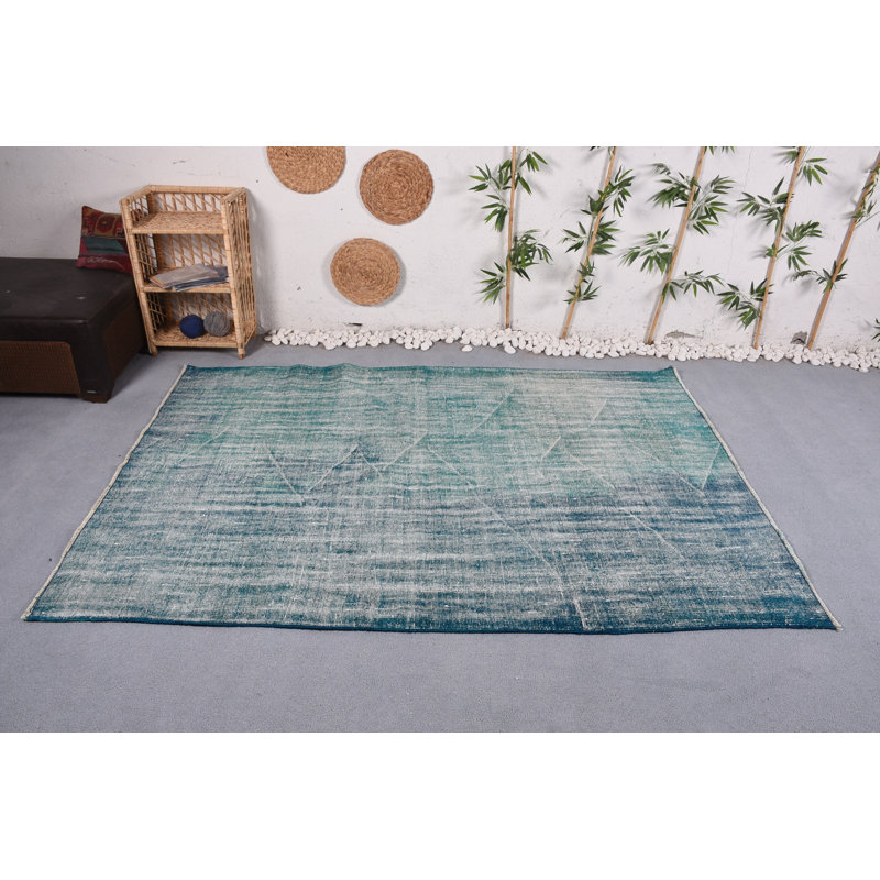 Tapis turcs, tapis rétro, tapis oriental blanc, tapis Anatolian, grand tapis 5,7 x 8,1 pi, tapis