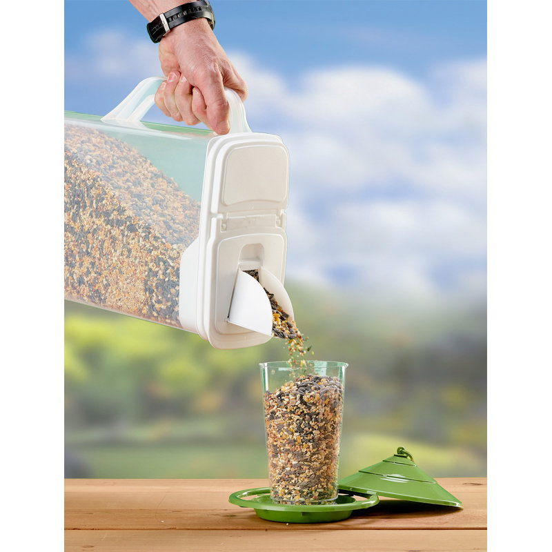Buddeez 8QT/3.5QT Bird Seed Dispenser Set , White
