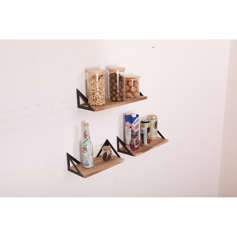 Tupman 3 Piece Solid Wood Bracket Shelf
