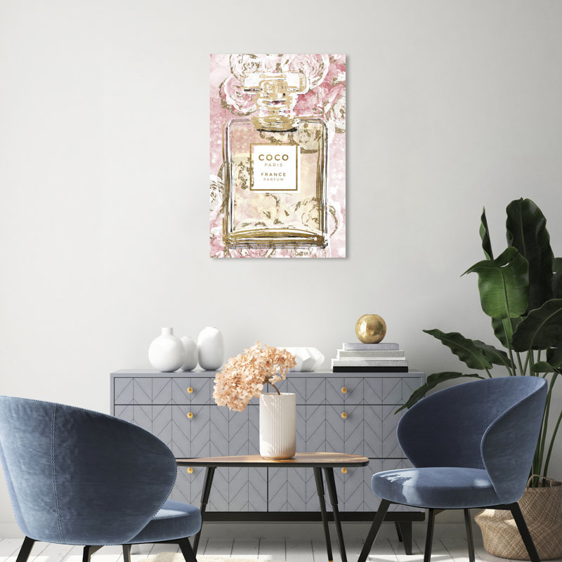 " Floral French Perfume ", 45" H x 30" W, Wrapped Canvas, No Frame