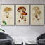 Ensemble de 3 pièces champignon V Variétés encadrées sur toile-97708995-97708998